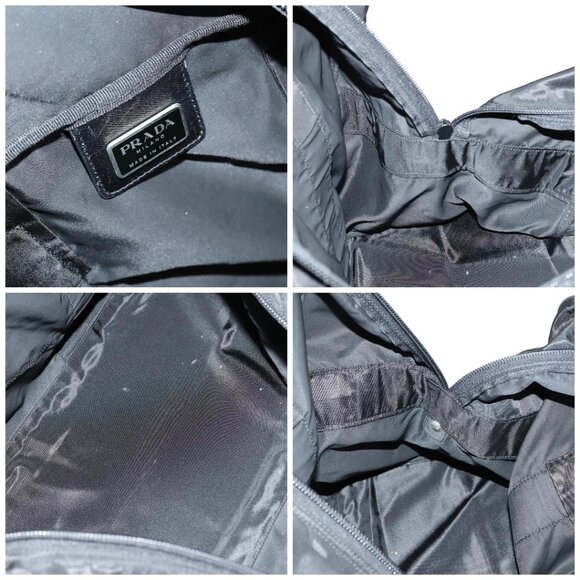 PRADA Boston Bag Nylon Black Silver Auth 144179 - Picture 15 of 16